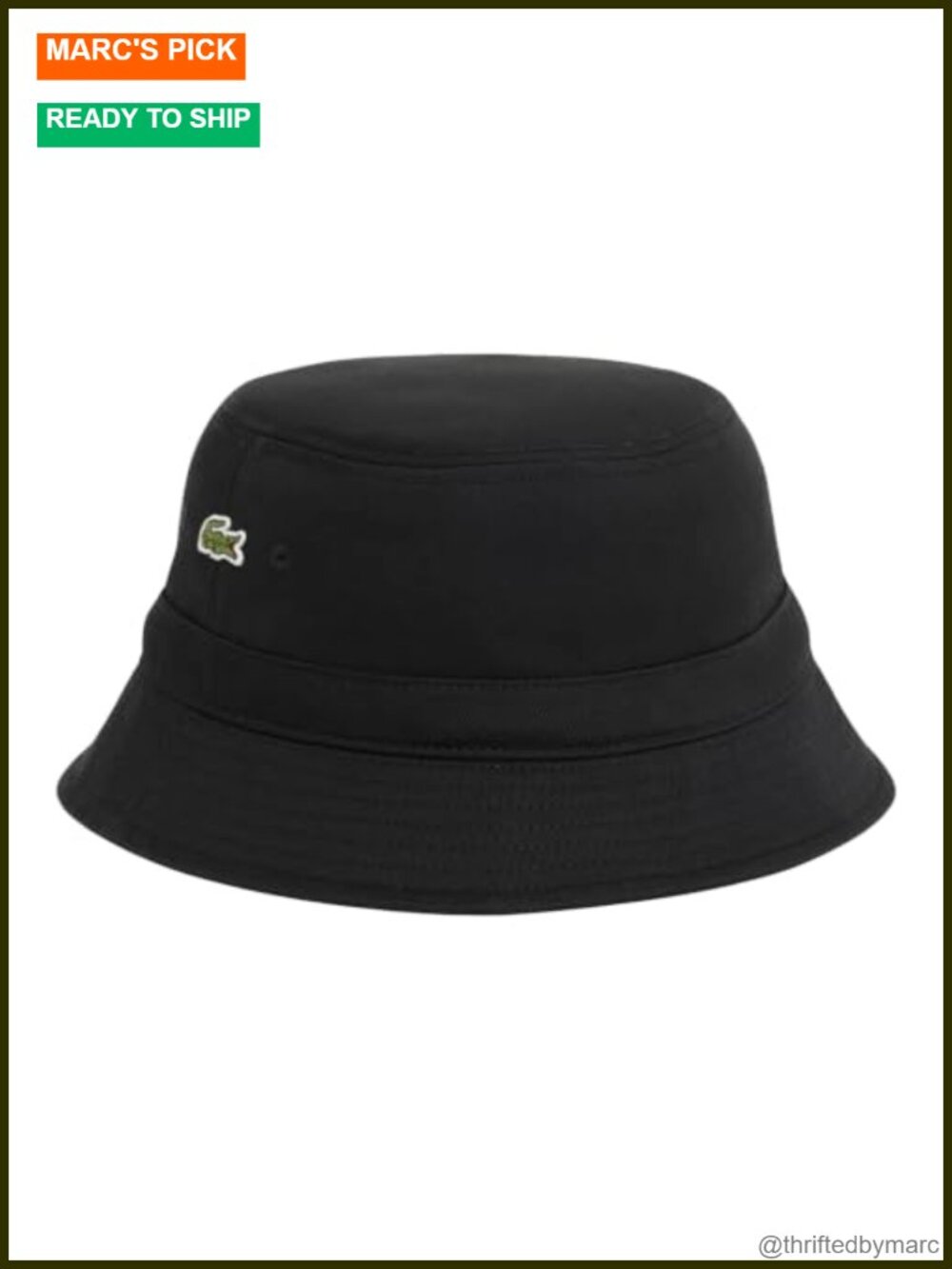 Lined Cotton Twill Bucket Hat Embroidered Crocodile Logo Unisex Adult